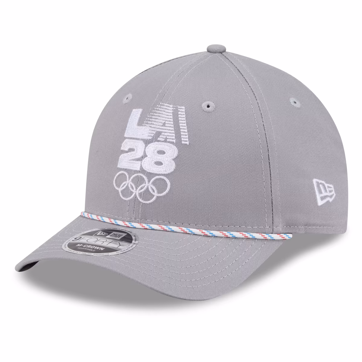 Men's New Era  Gray LA28 Patriotic Rope M-Crown 9FORTY Adjustable Hat