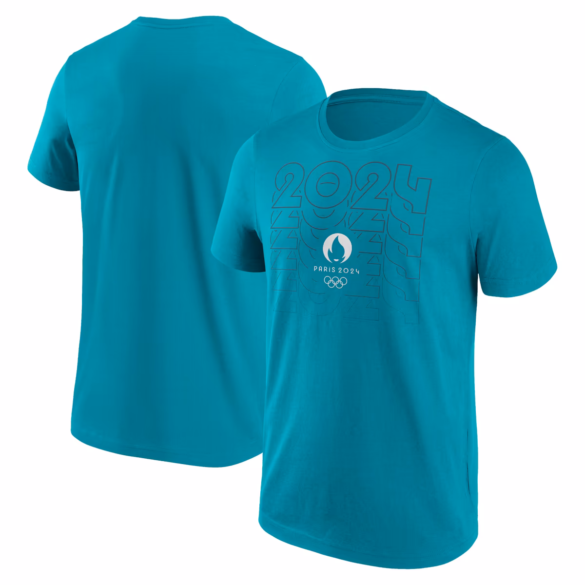 Men's Fanatics Aqua Paris 2024 Summer Olympics Repeat Outline T-Shirt 9 Men's Fanatics Aqua Paris 2024 Summer Olympics Repeat Outline T-Shirt