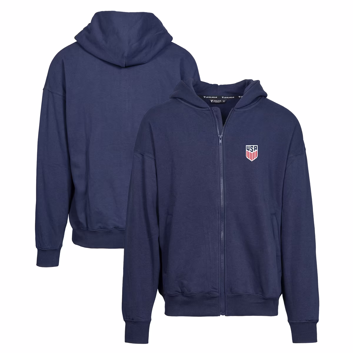 Men's Levelwear  Navy USMNT Uphill Full-Zip Hoodie