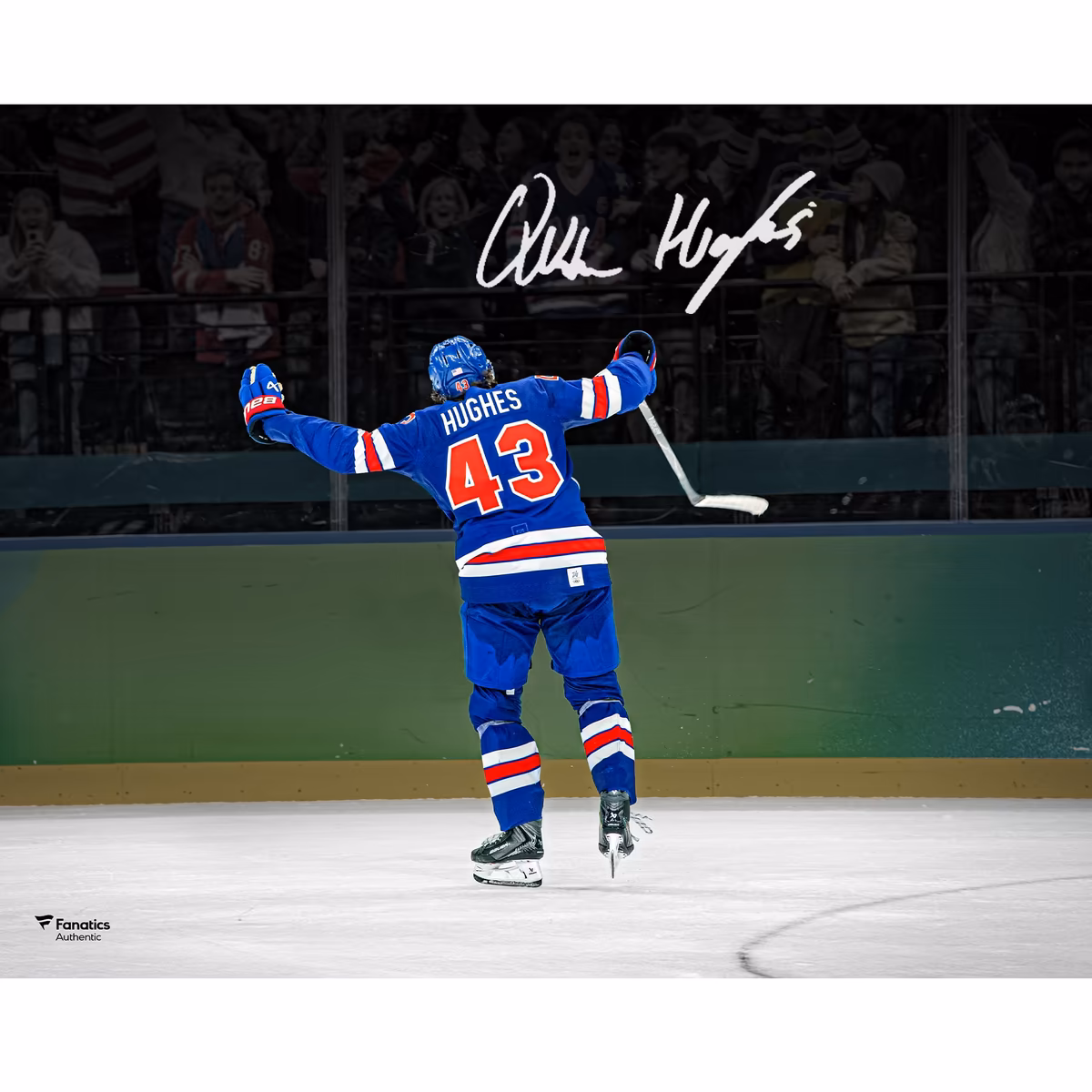 Quinn Hughes USA Hockey Autographed 8" x 10" 2026 Winter Olympics Quarterfinals OT GWG Photograph 6 Quinn Hughes USA Hockey Autographed 8" x 10" 2026 Winter Olympics Quarterfinals OT GWG Photograph