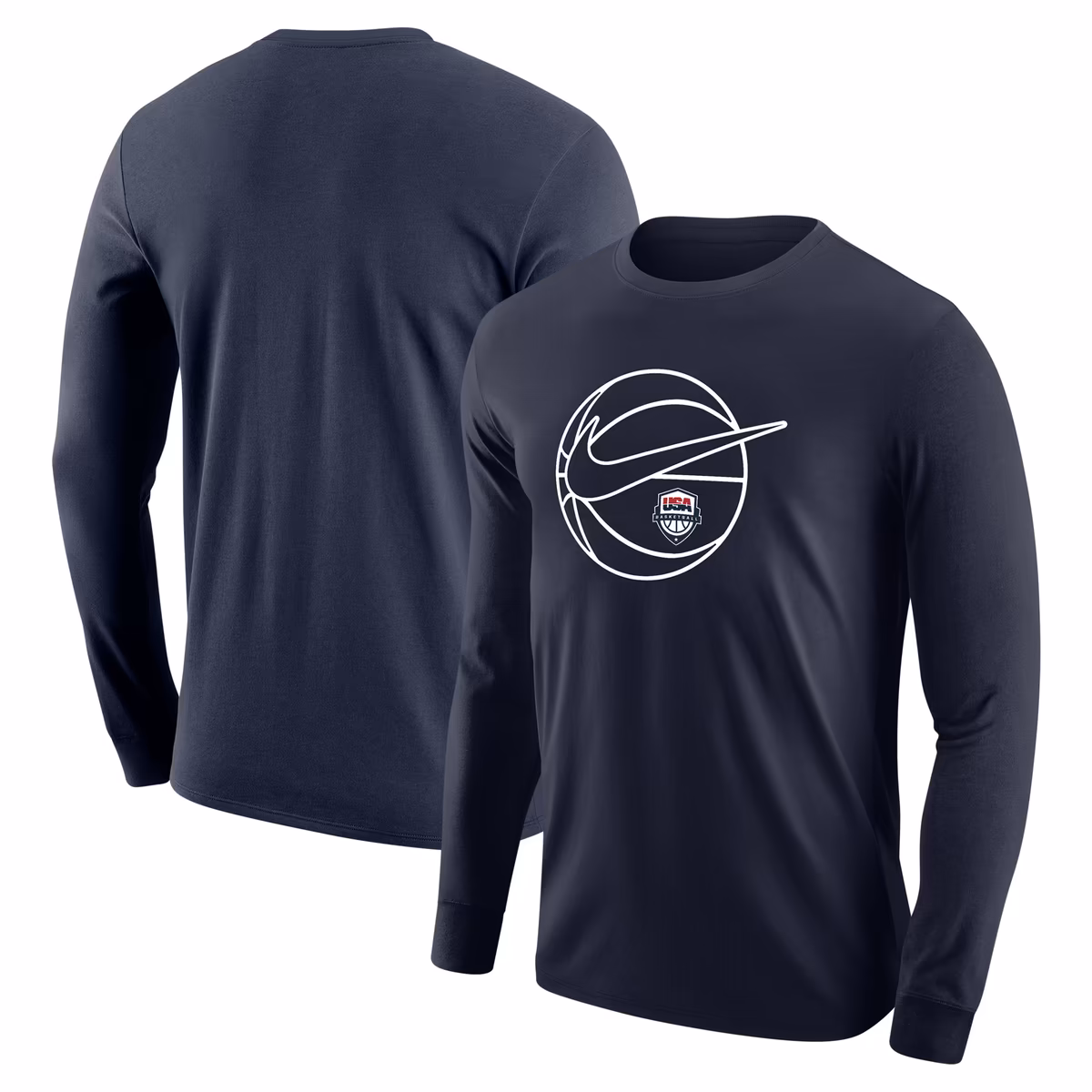Men's Nike Navy USA Basketball Core Long Sleeve T-Shirt