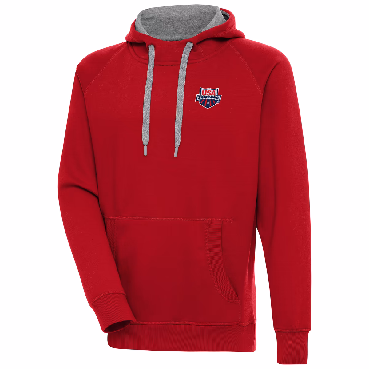 Men's Antigua  Red USA Swimming Victory Pullover Hoodie