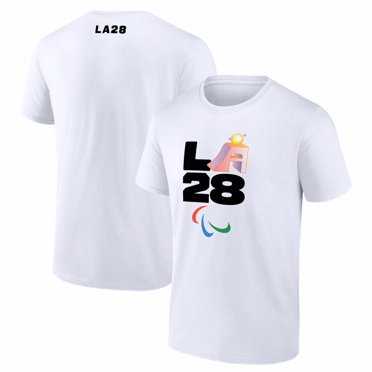 Men's White LA 2028 Summer Paralympics   Determination T-Shirt