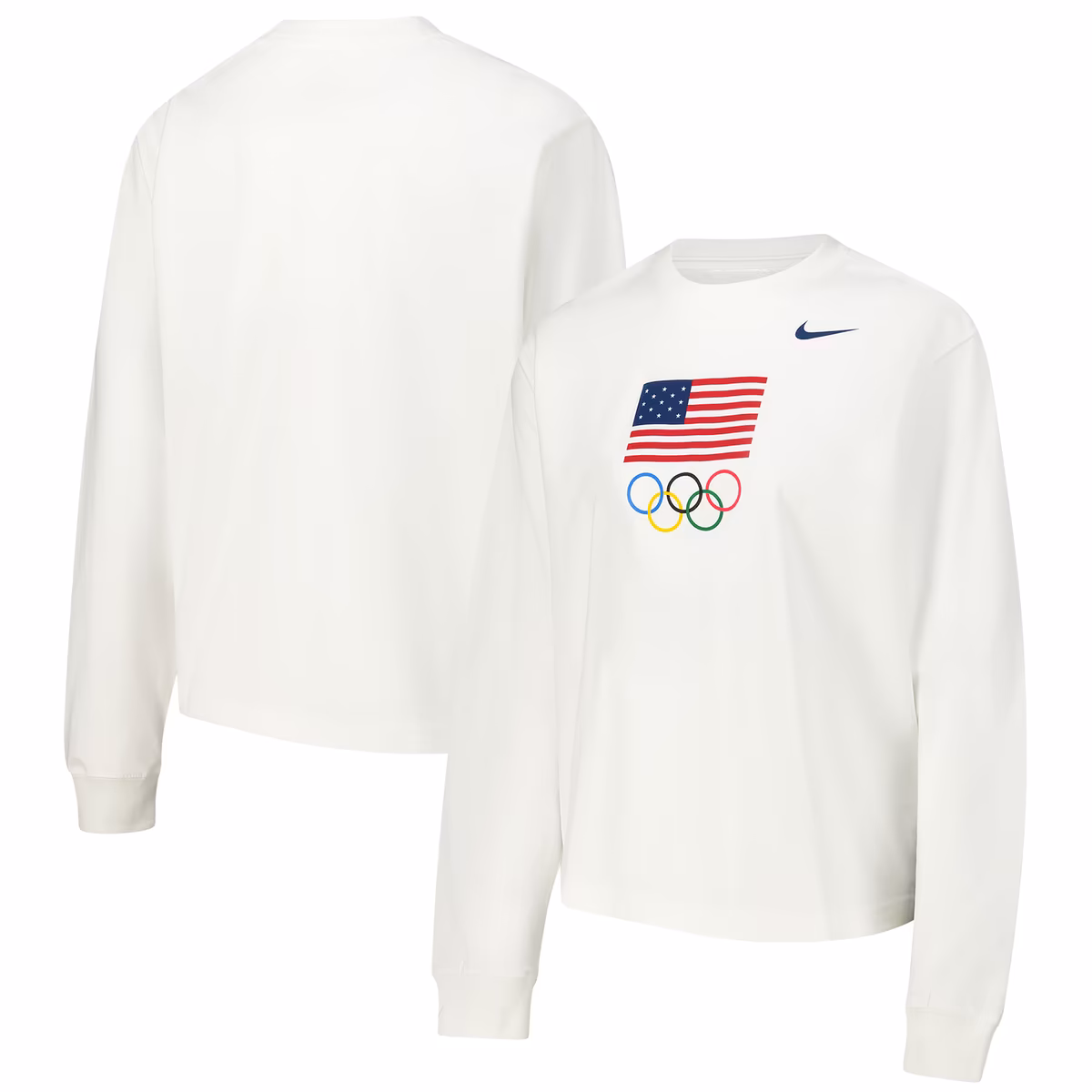 Women's Nike White Team USA Boxy Long Sleeve T-Shirt