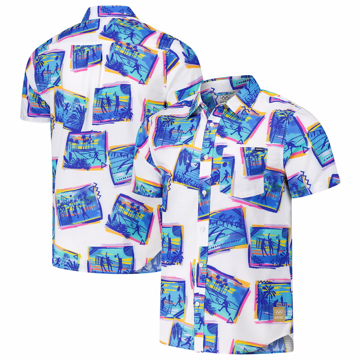 Men's Chubbies White LA28 Summer Olympics The With Love From LA Friday Button-Up Shirt