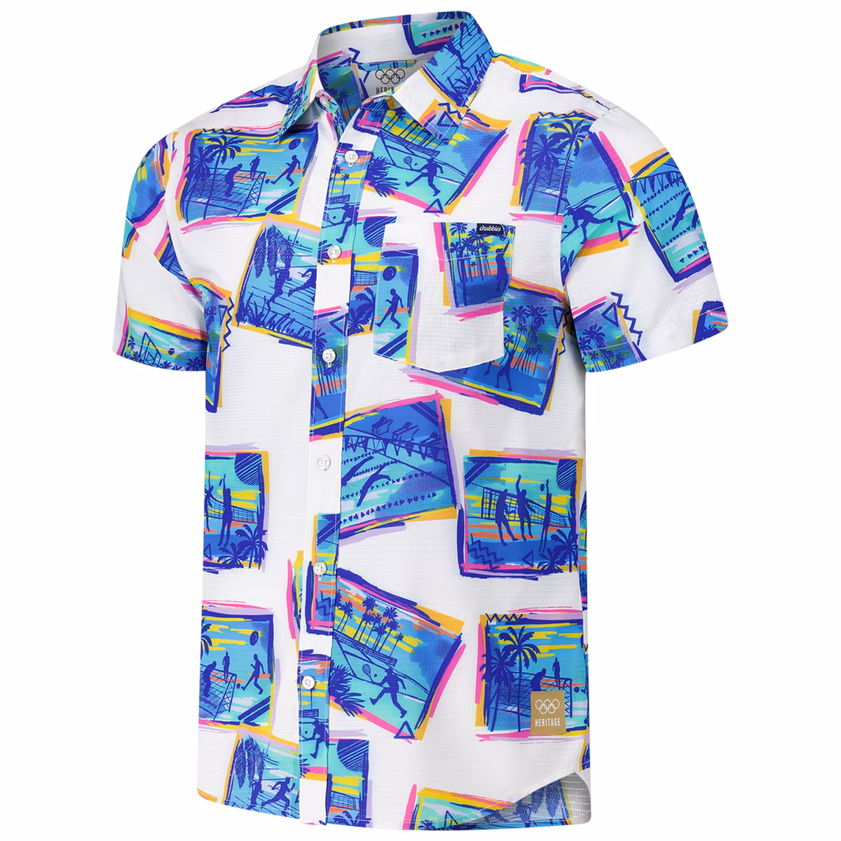 Men's Chubbies White LA28 Summer Olympics The With Love From LA Friday Button-Up Shirt