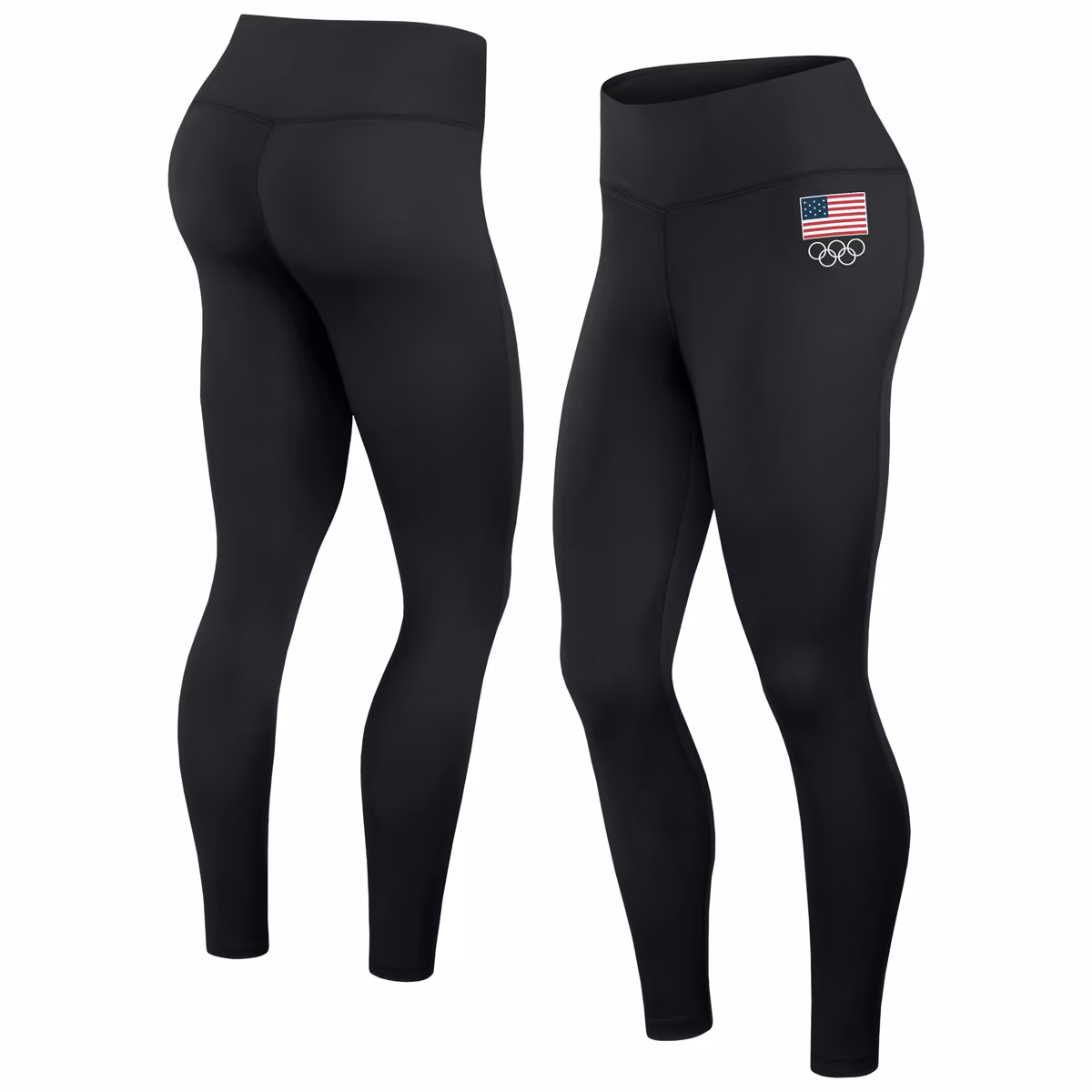 Women's Fanatics Black Team USA Hip Print Leggings