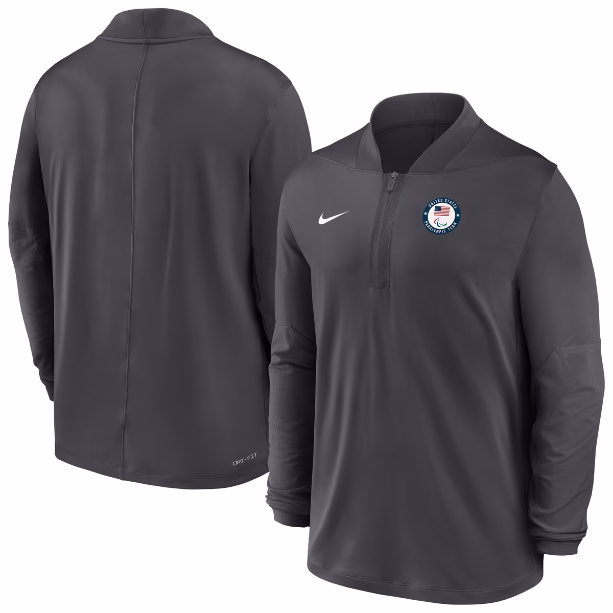 Men's Nike Anthracite U.S. Paralympics Dri-FIT Half-Zip Pullover