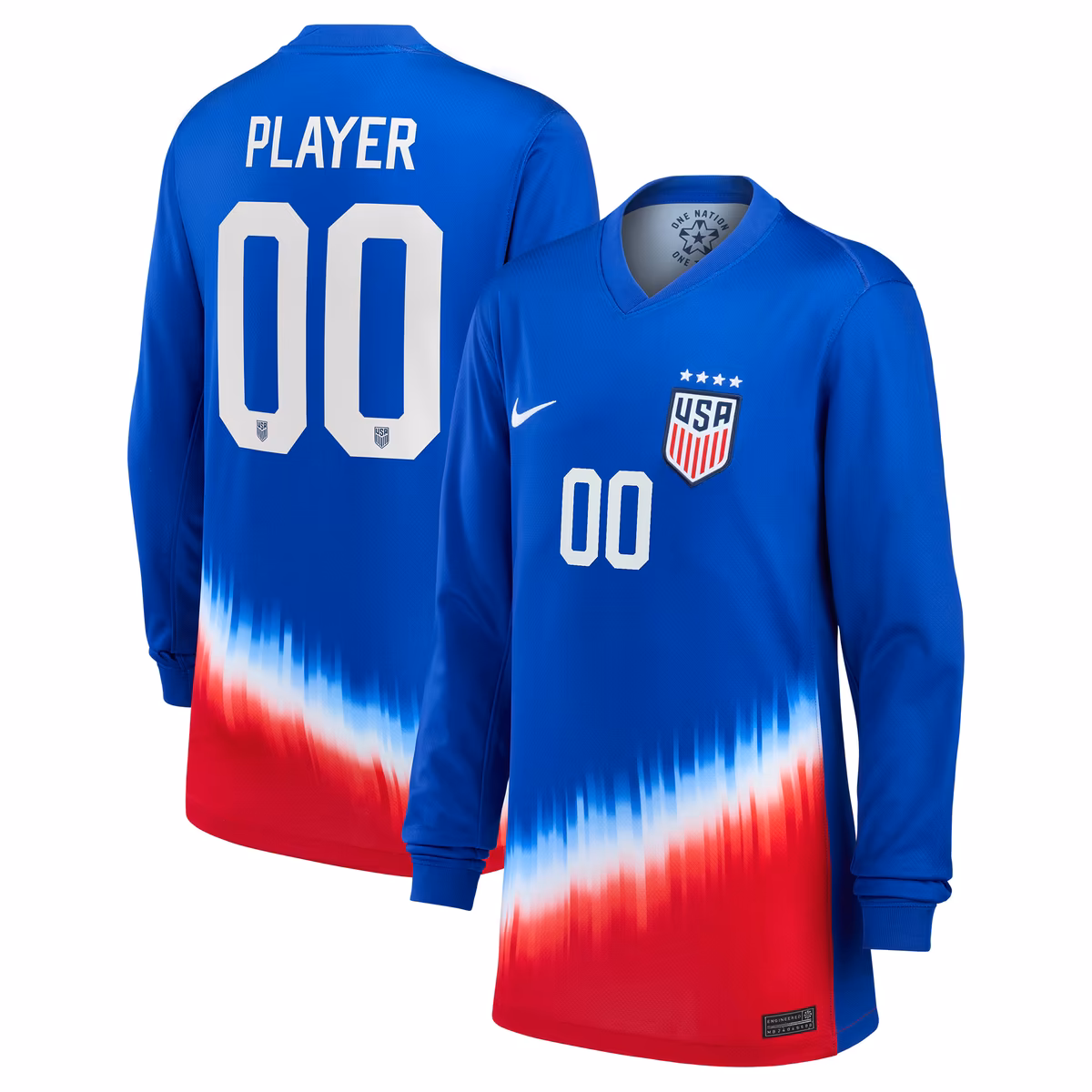 Youth Nike  Royal USWNT 2024 Away Stadium Replica Custom Long Sleeve Pick-A-Player Jersey
