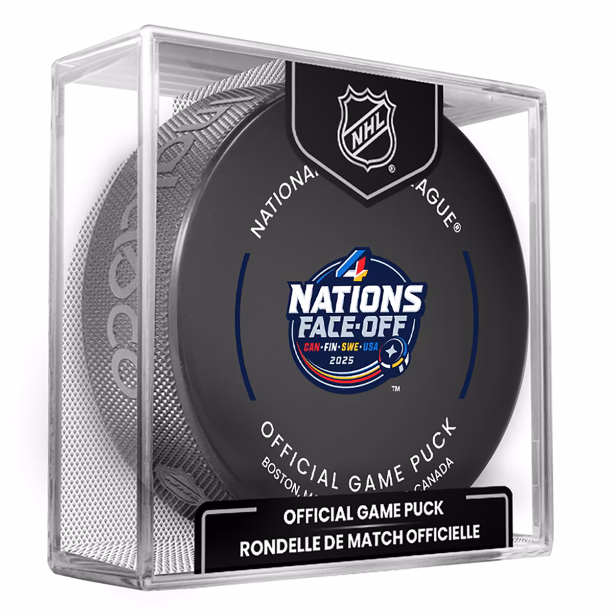 Inglasco 2025 4 Nations Face-Off Official Game Puck