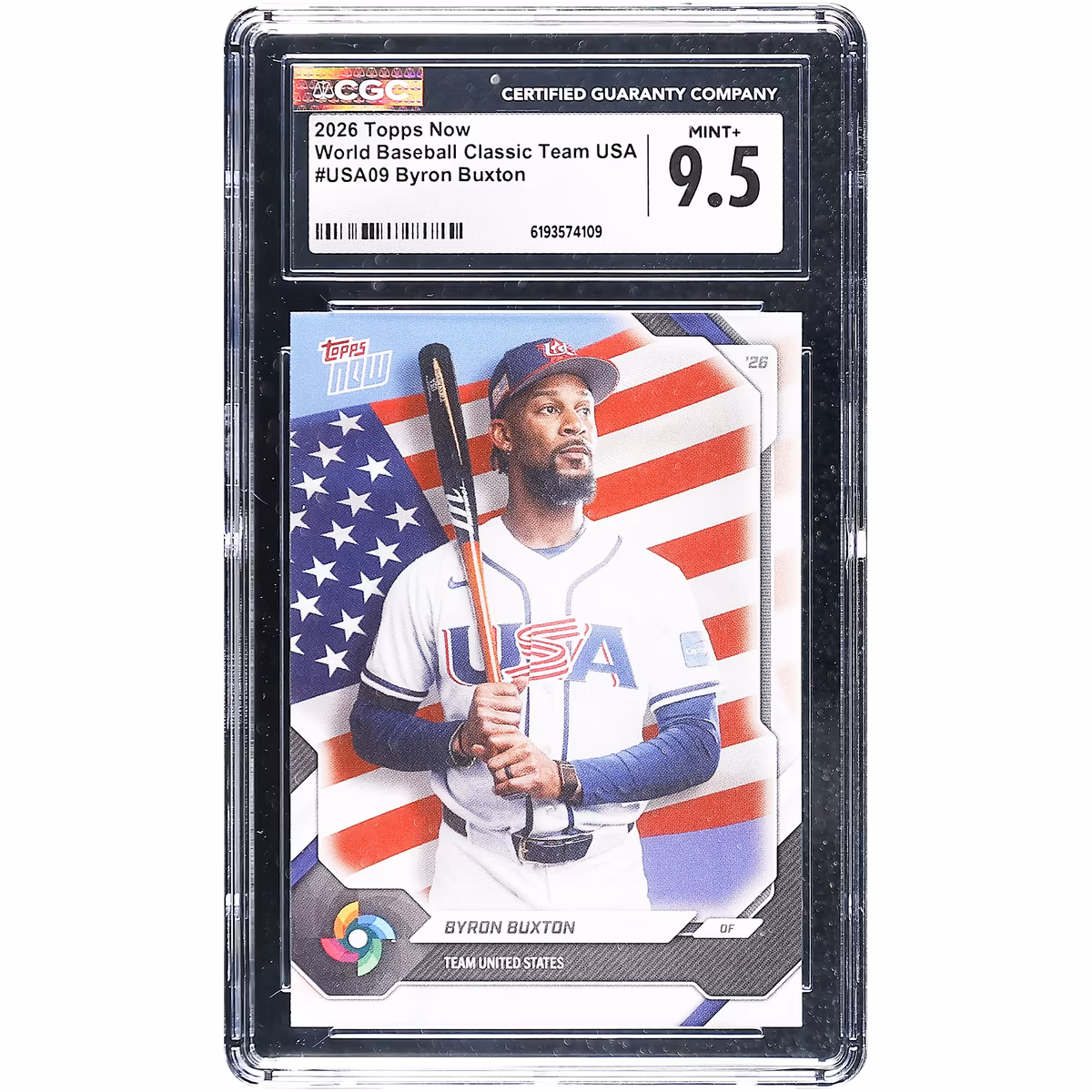 Byron Buxton USA Baseball 2026 Topps Now #USA09 CGC Authenticated 9.5 Card