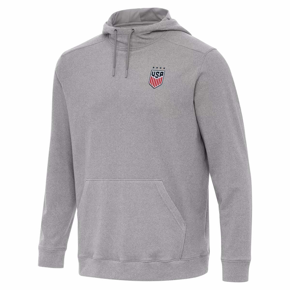 Men's Antigua Heather Gray USWNT Cloud Pullover Hoodie
