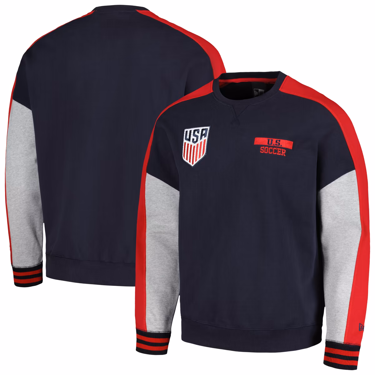 Men's 5th & Ocean by New Era Navy USMNT Athleisure Pullover Sweatshirt