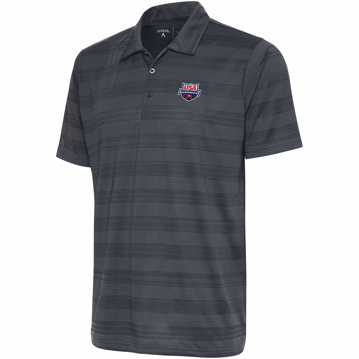 Men's Antigua Charcoal USA Swimming Compass Polo 3 Men's Antigua Charcoal USA Swimming Compass Polo