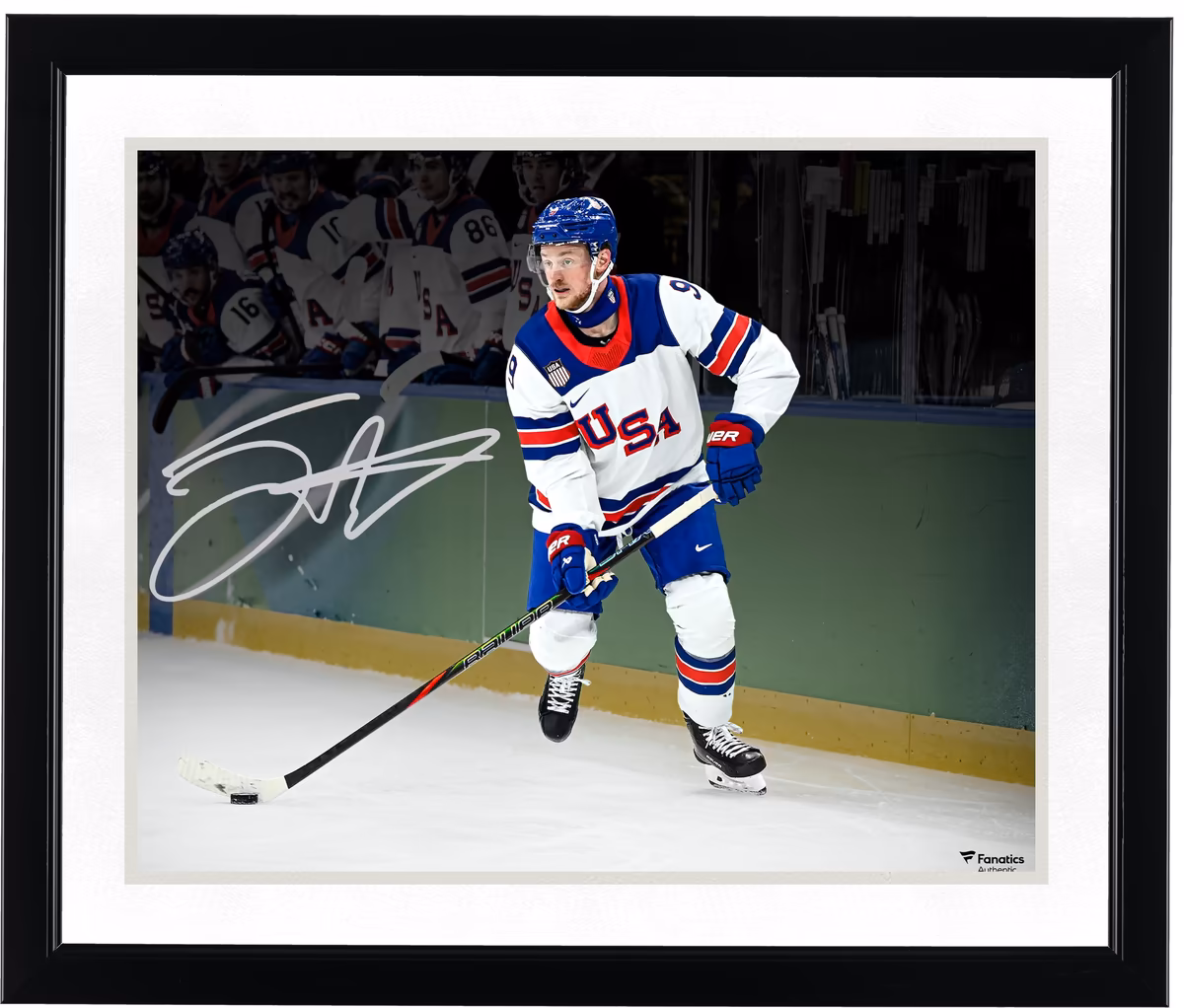 Jack Eichel Team USA Autographed 16" x 20" 2026 Winter Olympics Gold Medal Winner Photograph 2 Jack Eichel Team USA Autographed 16" x 20" 2026 Winter Olympics Gold Medal Winner Photograph