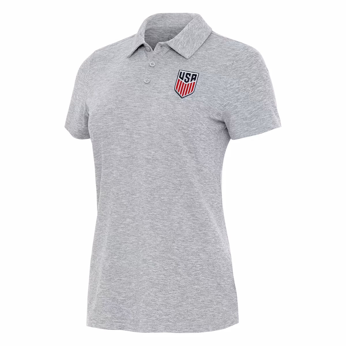 Women's Antigua Heather Gray USMNT Matter Polo 1 Women's Antigua Heather Gray USMNT Matter Polo