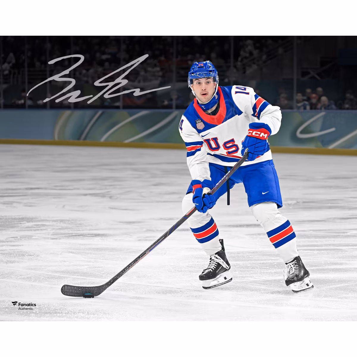 Brock Faber Team USA Autographed 16" x 20" 2026 Winter Olympics Gold Medal Winner Photograph 7 Brock Faber Team USA Autographed 16" x 20" 2026 Winter Olympics Gold Medal Winner Photograph
