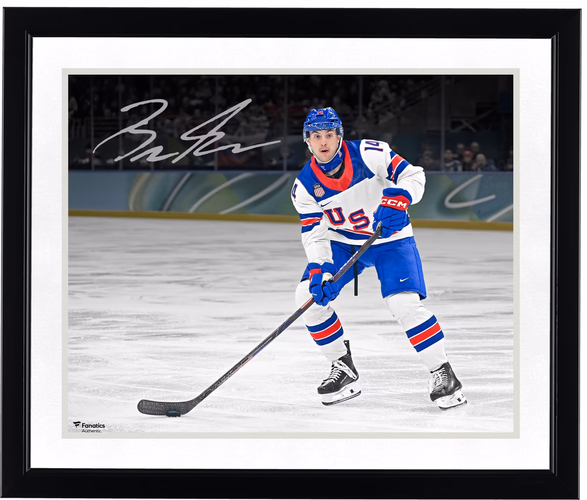 Brock Faber Team USA Autographed 16" x 20" 2026 Winter Olympics Gold Medal Winner Photograph