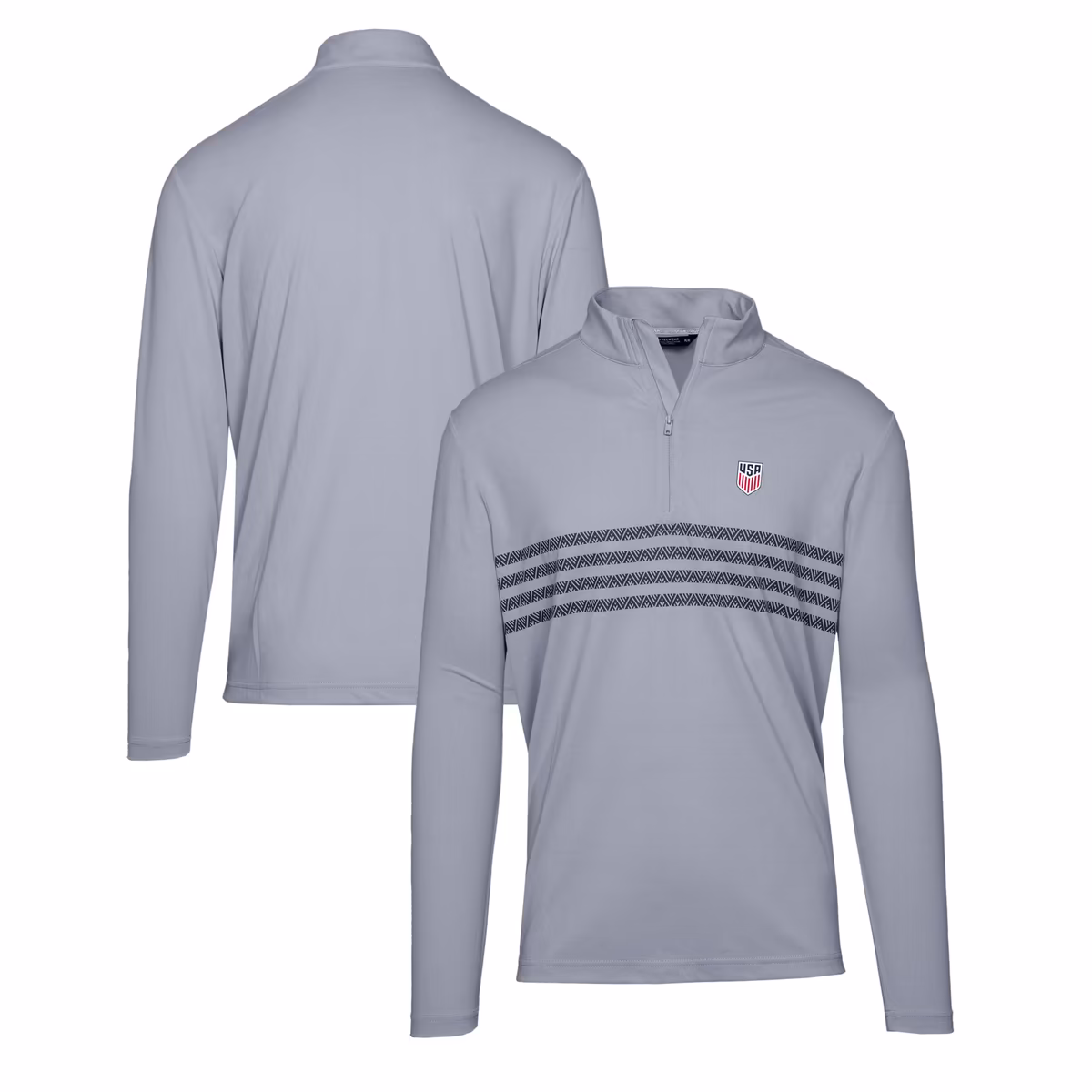 Men's Levelwear Gray USMNT Asher Quarter-Zip Pullover Top