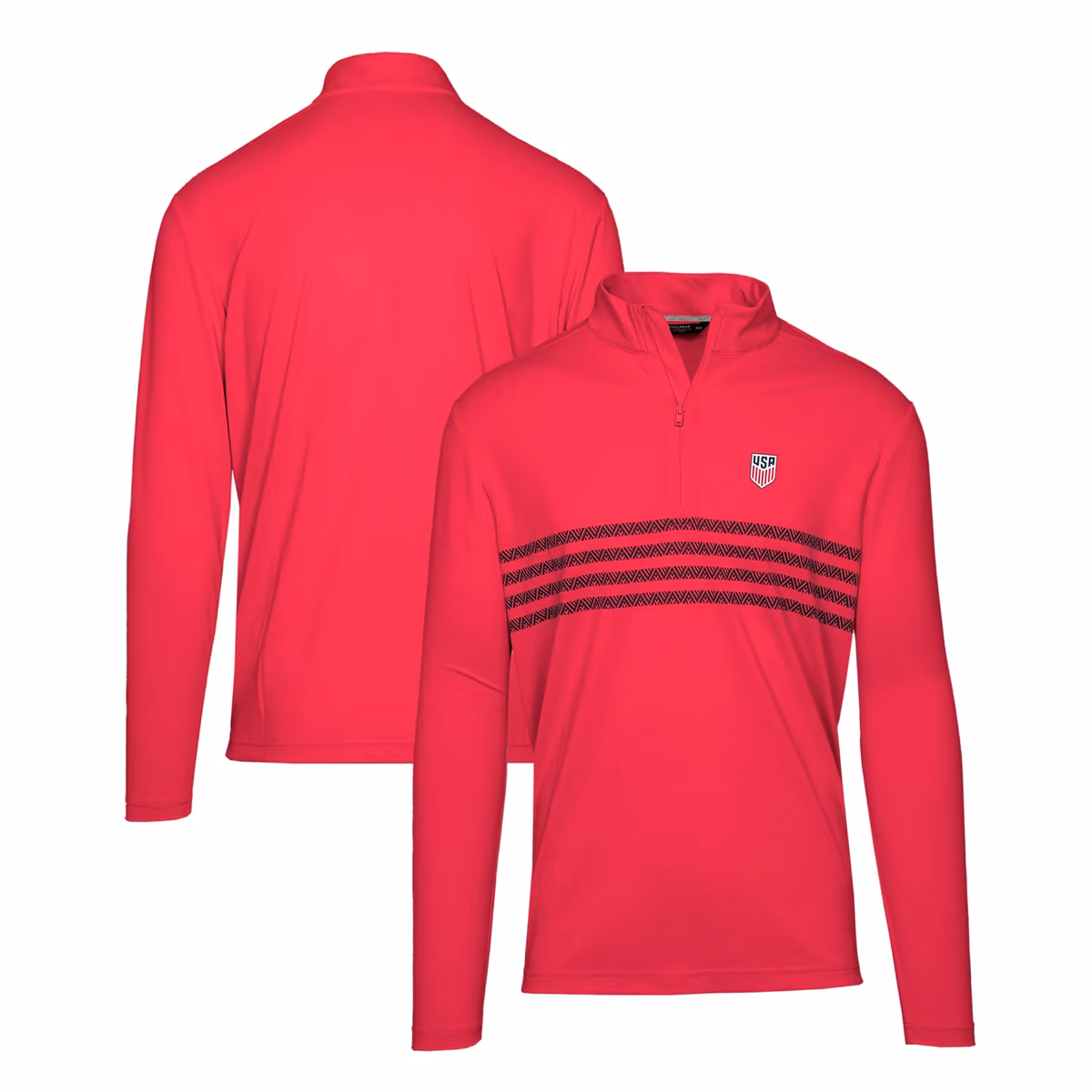 Men's Levelwear  Red USMNT Quarter-Zip Pullover Top