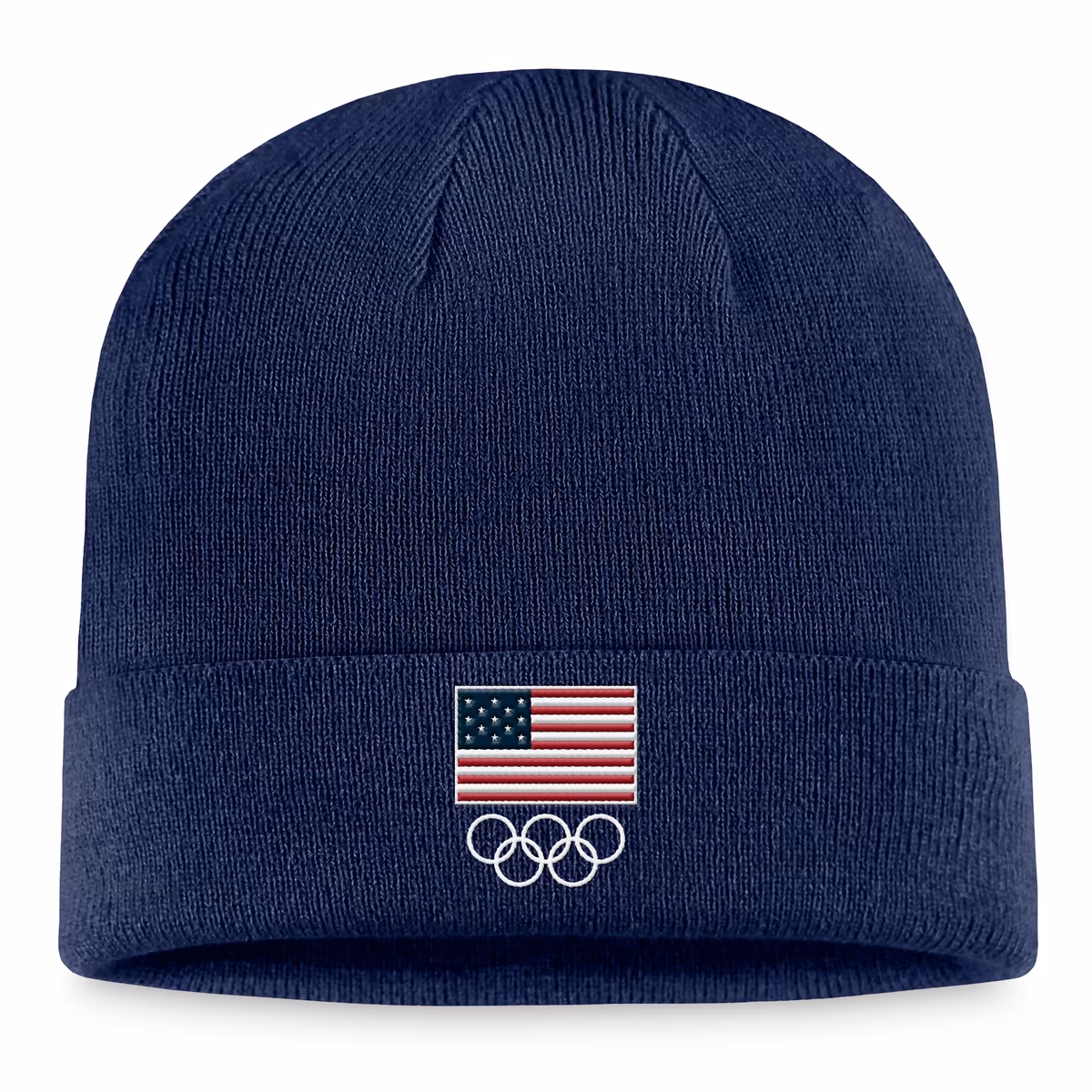 Men's Navy Team USA Flag Cuffed Knit Hat 8 Men's Navy Team USA Flag Cuffed Knit Hat