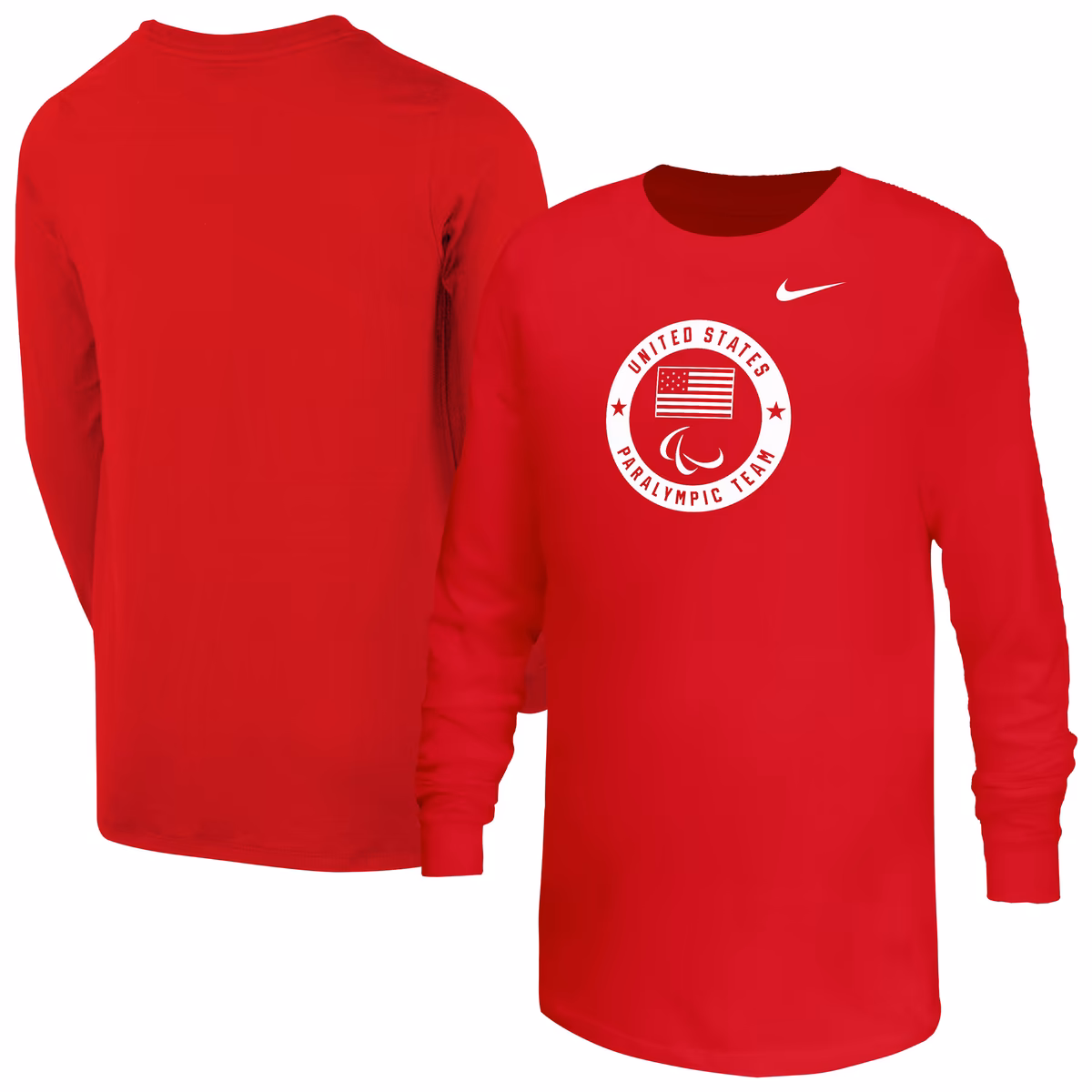 Youth Nike Red U.S. Paralympics Mascot Logo Long Sleeve T-Shirt