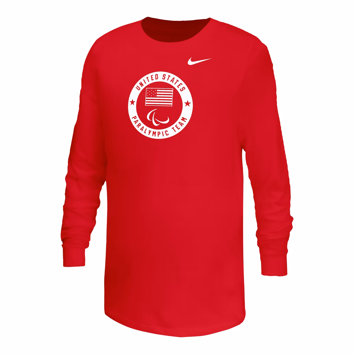 Youth Nike Red U.S. Paralympics Mascot Logo Long Sleeve T-Shirt