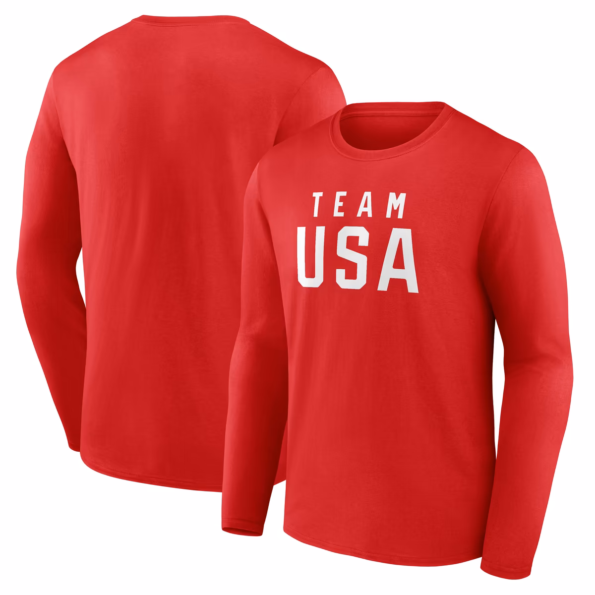 Men's Fanatics  Red Team USA Wordmark Long Sleeve T-Shirt