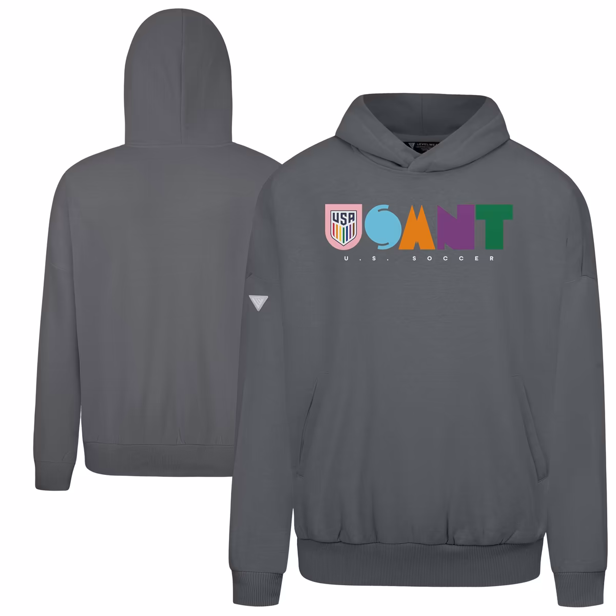 Men's Levelwear Gray USMNT Contact Full On Pullover Hoodie