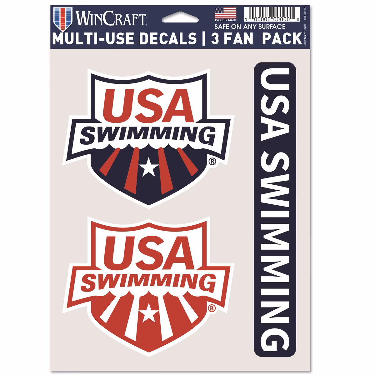 WinCraft Navy/Red USA Swimming 5.5'' x 7.75'' 3-Pack Multi-Use Decal Set 5 WinCraft Navy/Red USA Swimming 5.5'' x 7.75'' 3-Pack Multi-Use Decal Set