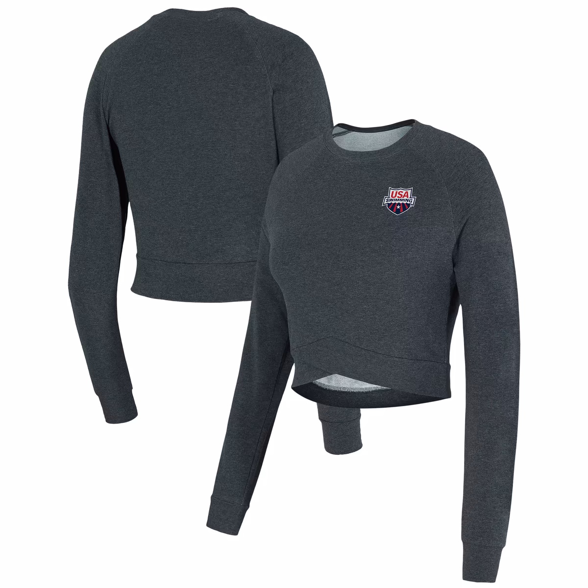 Women's Concepts Sport Charcoal USA Swimming Elevation Cropped Long Sleeve Tri-Blend Top 8 Women's Concepts Sport Charcoal USA Swimming Elevation Cropped Long Sleeve Tri-Blend Top