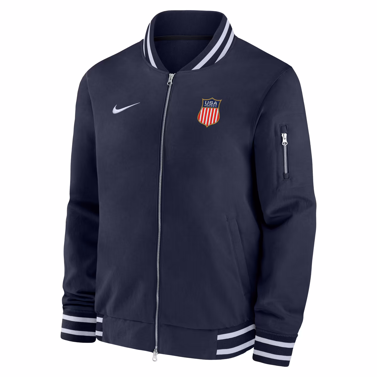 Men's Nike Navy US Hockey 2026 Full-Zip Bomber Jacket 2 Men's Nike Navy US Hockey 2026 Full-Zip Bomber Jacket