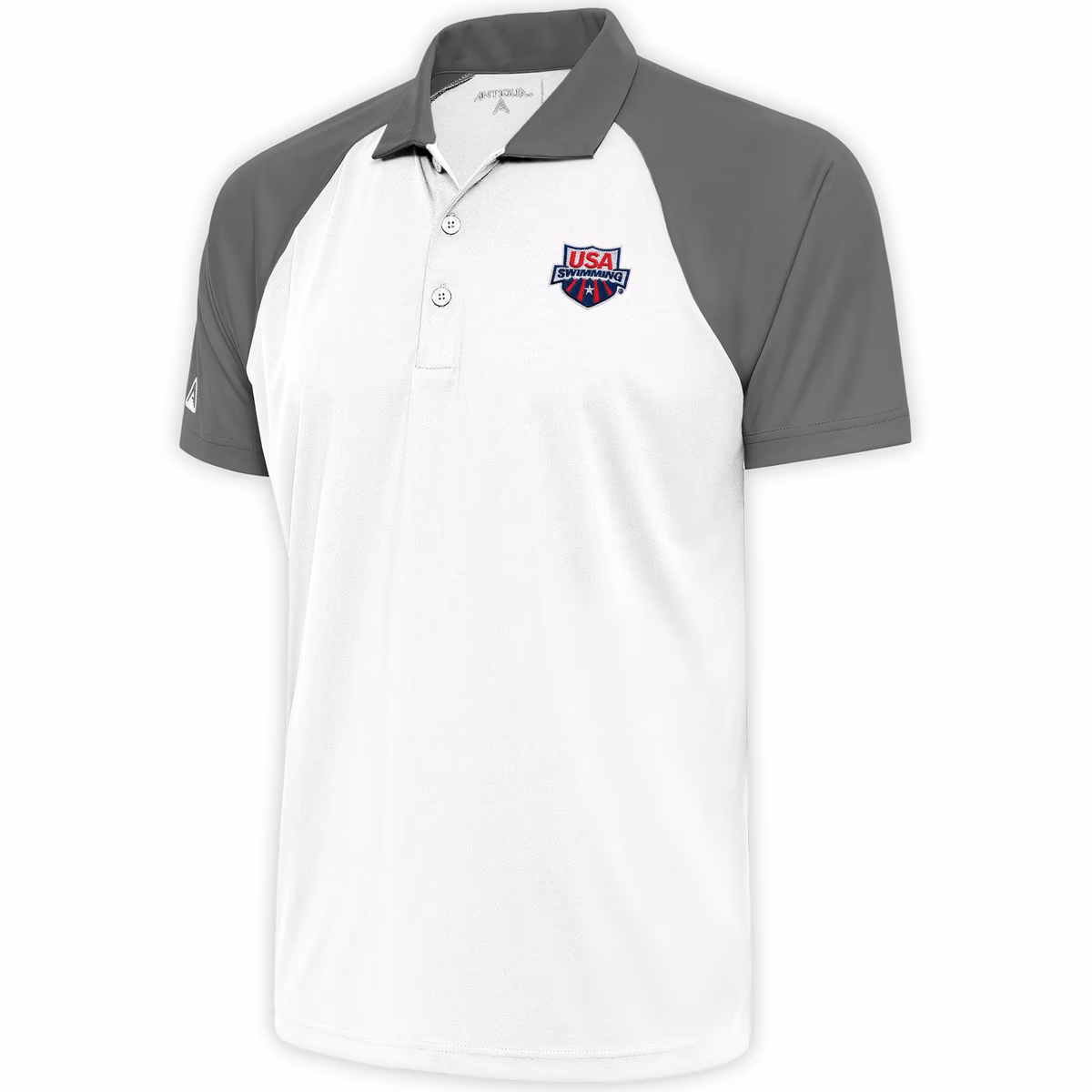 Men's Antigua  White/Steel USA Swimming Nova Polo