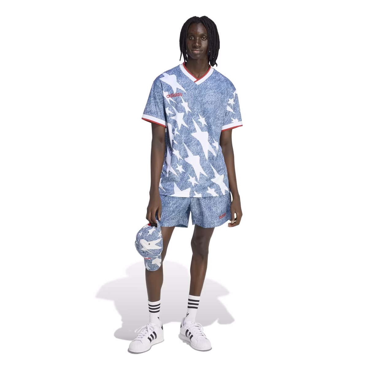 Men's adidas White USA 1994 Denim Graphic Shorts 3 Men's adidas White USA 1994 Denim Graphic Shorts