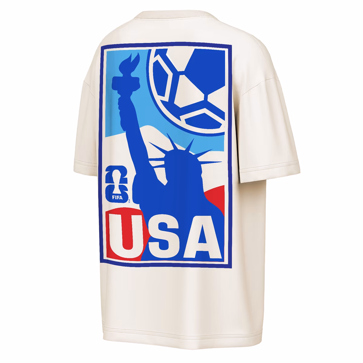 Men's Outerstuff Cream USA Post Card Oversized T-Shirt 3 Men's Outerstuff Cream USA Post Card Oversized T-Shirt
