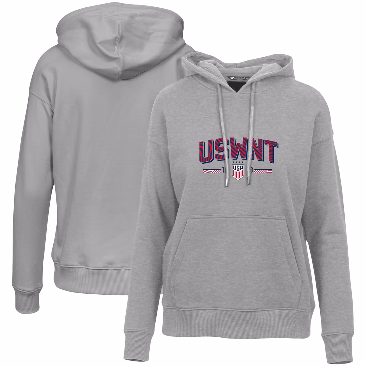 Women's Levelwear Gray USWNT Adorn Rafters Pullover Hoodie