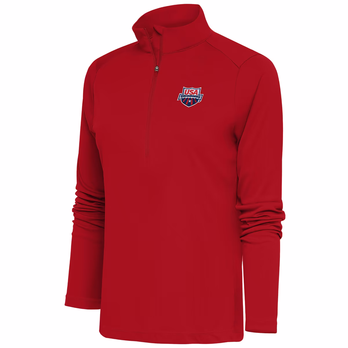 Women's Antigua  Red USA Swimming Tribute Half-Zip Pullover Top
