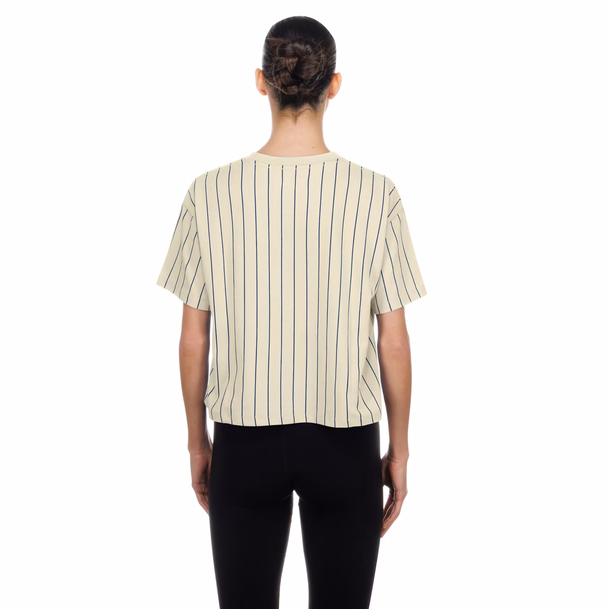 Women's New Era Cream Team USA LA 2028 Summer Olympics Mesh Back Pinstripe Boxy T-Shirt 2 Women's New Era Cream Team USA LA 2028 Summer Olympics Mesh Back Pinstripe Boxy T-Shirt