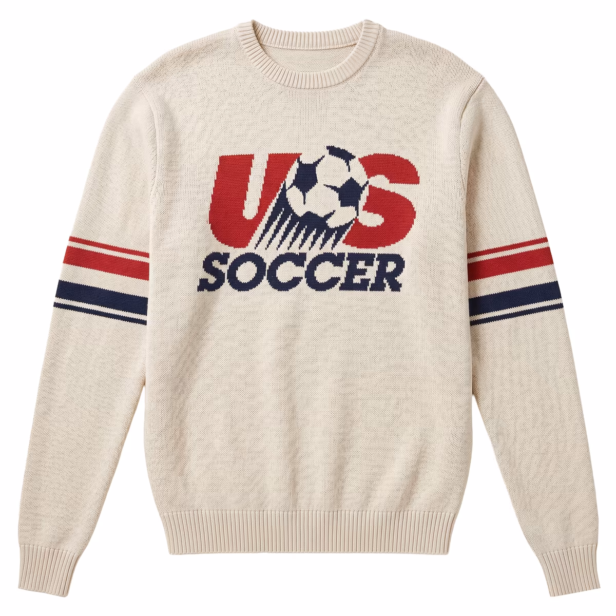 Unisex Uscape Apparel Cream USMNT Retro Knit Sweatshirt