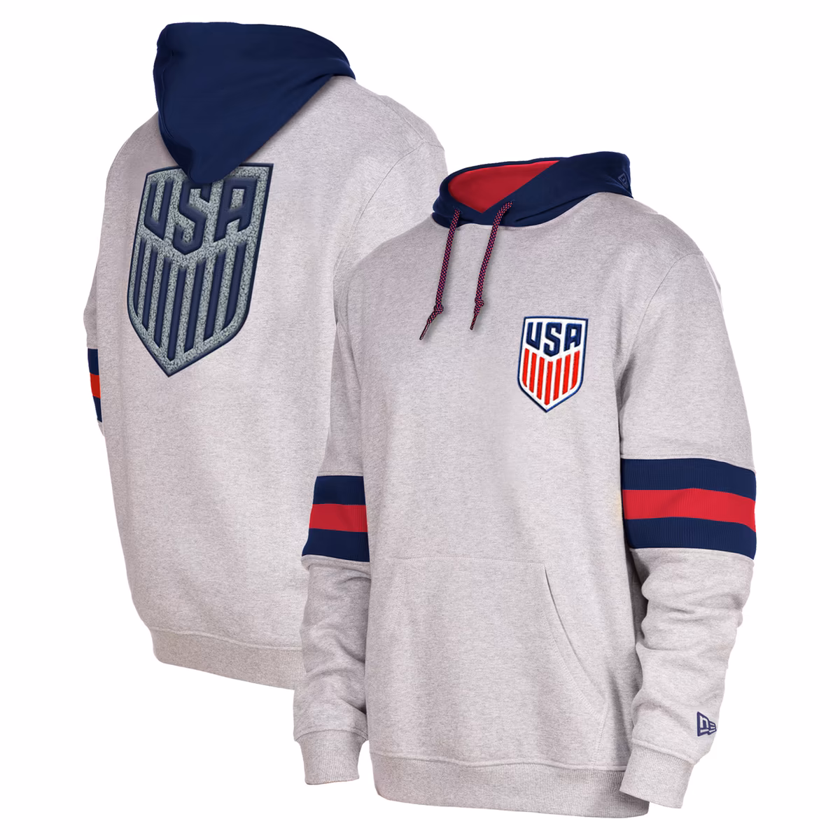 Men's 5th & Ocean by New Era  Gray USMNT Athleisure Pullover Hoodie