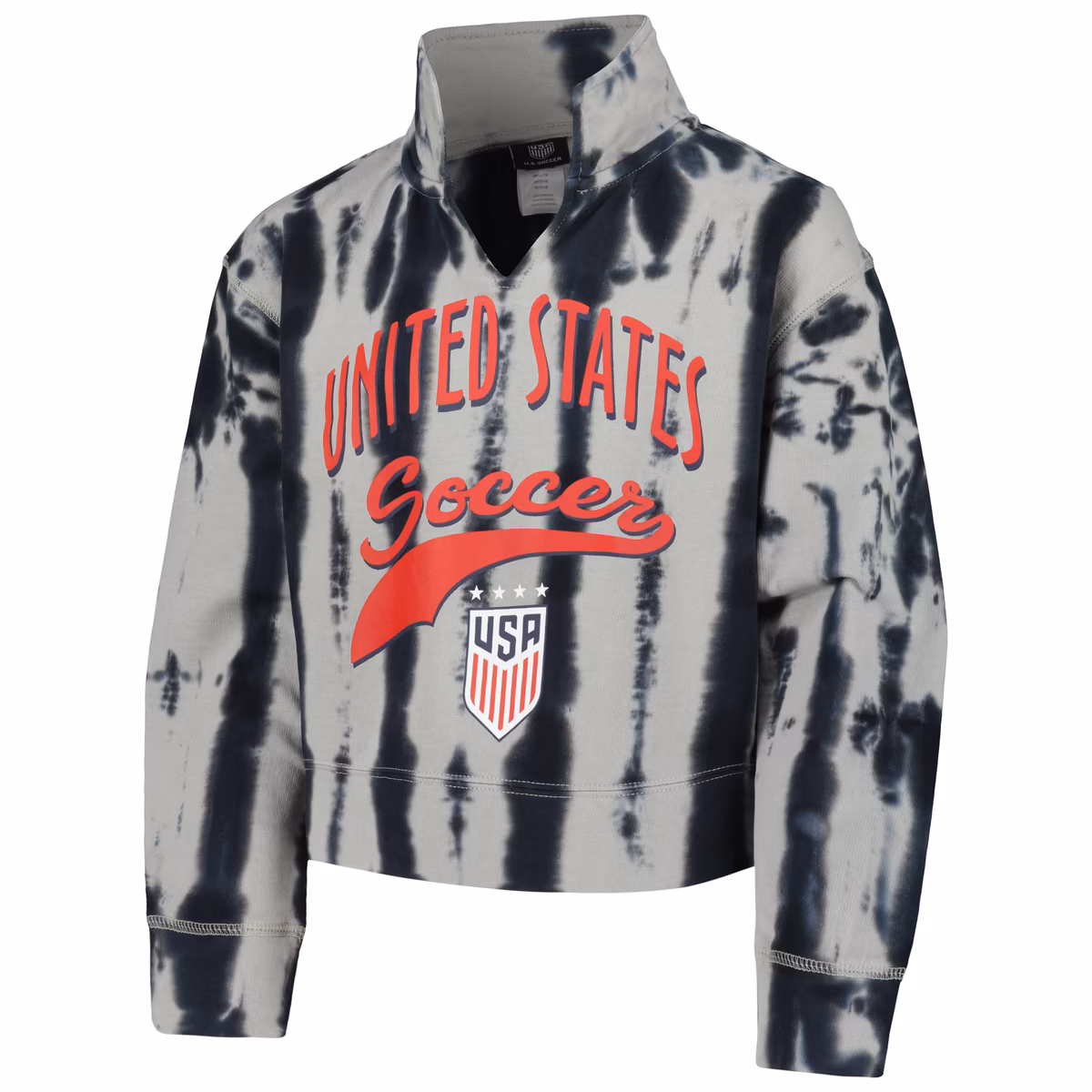 Girls Youth Gray USWNT Big League V-Neck Pullover Sweatshirt