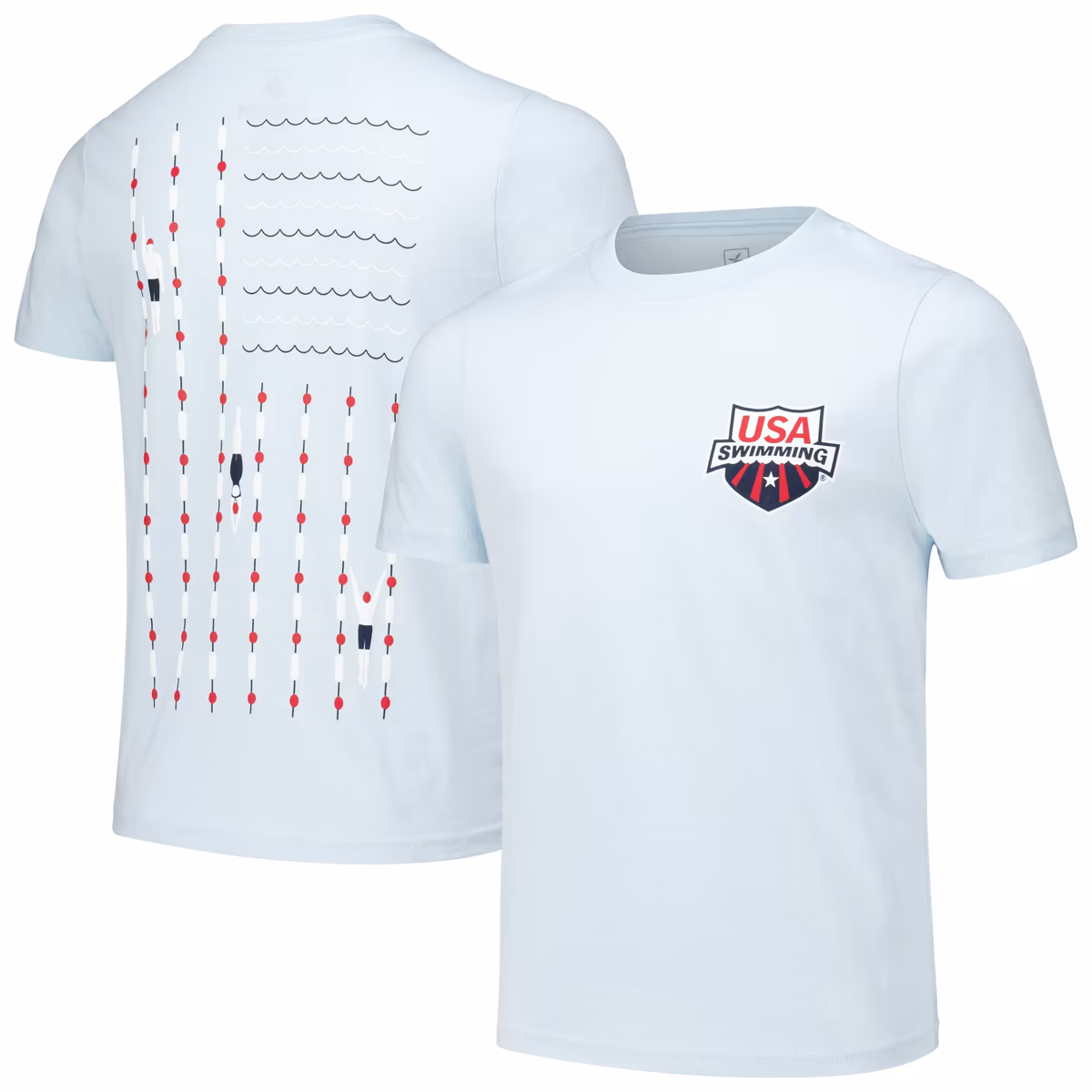 Youth Flomotion Light Blue USA Swimming Swim Meet T-Shirt