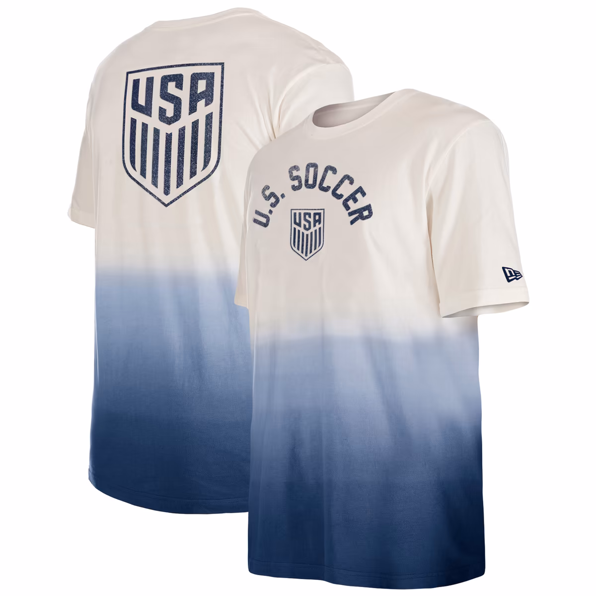 Men's New Era White/Navy USMNT Throwback Dip-Dye T-Shirt 8 Men's New Era White/Navy USMNT Throwback Dip-Dye T-Shirt