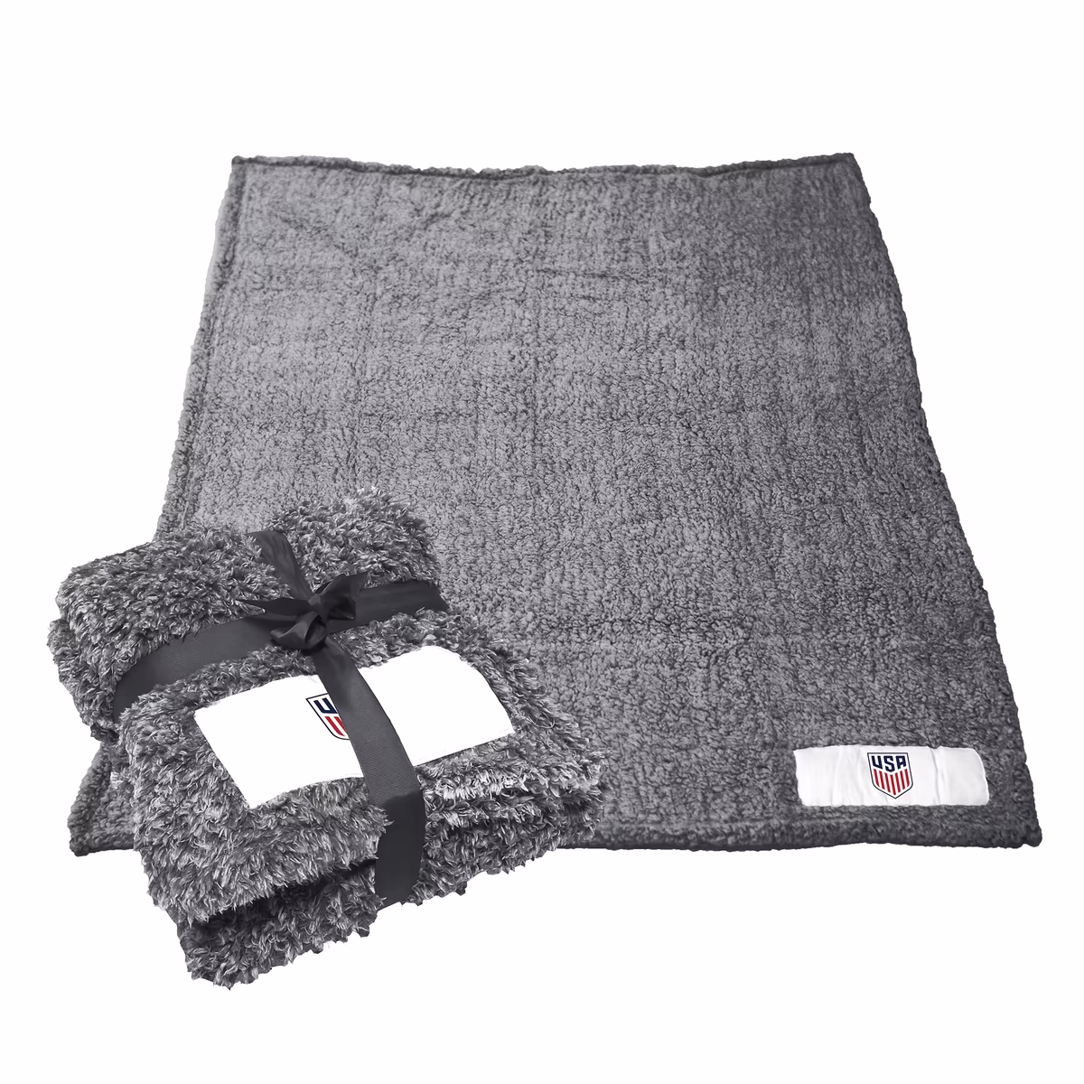 Logo Brands Charcoal USMNT 60'' x 50'' Color Frosty Fleece Blanket