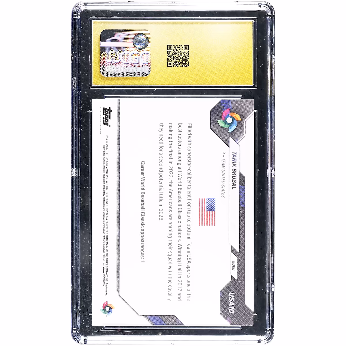 Tarik Skubal USA Baseball 2026 Topps Now #USA10 CGC Authenticated Pristine 10 Card 2 Tarik Skubal USA Baseball 2026 Topps Now #USA10 CGC Authenticated Pristine 10 Card