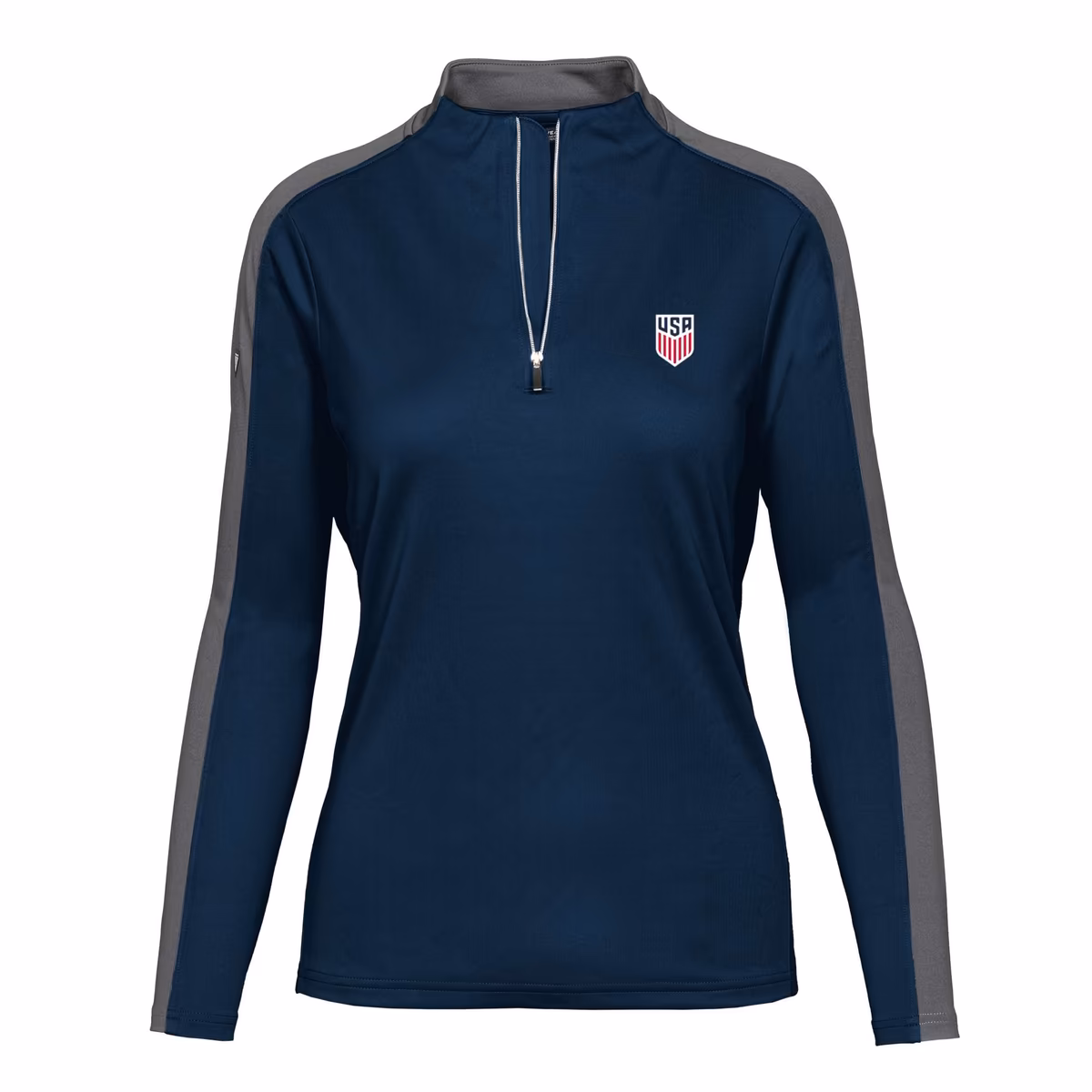 Women's Levelwear Navy USMNT Remi Quarter-Zip Pullover Top