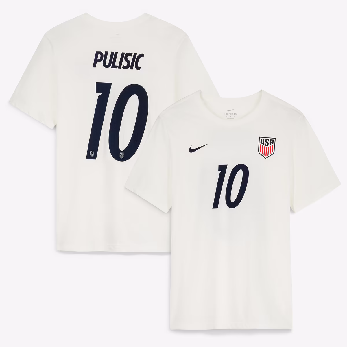 Men's Nike Christian Pulisic Cream USMNT Home Name & Number T-Shirt 1 Men's Nike Christian Pulisic Cream USMNT Home Name & Number T-Shirt