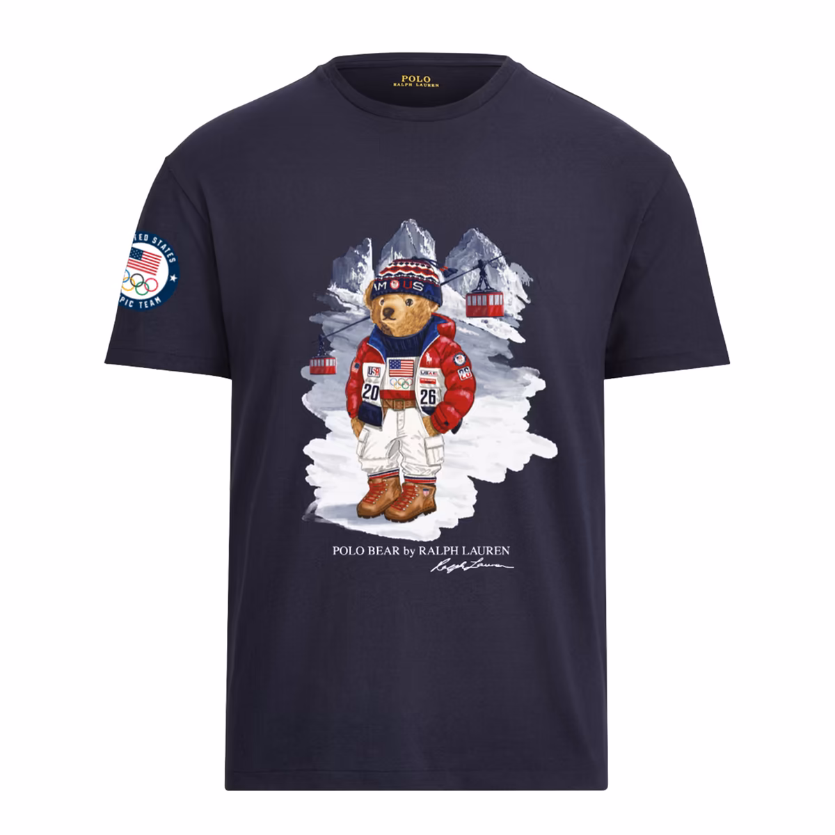 Men's Polo Ralph Lauren  Team USA Navy 2026 Winter Olympics Bear T-Shirt