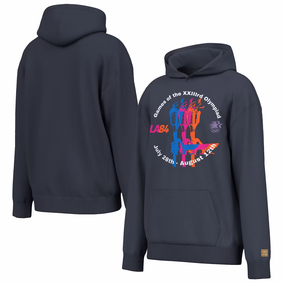 Men's Outerstuff  Gray Los Angeles 1984 Summer Olympics Torch Bearer Hoodie