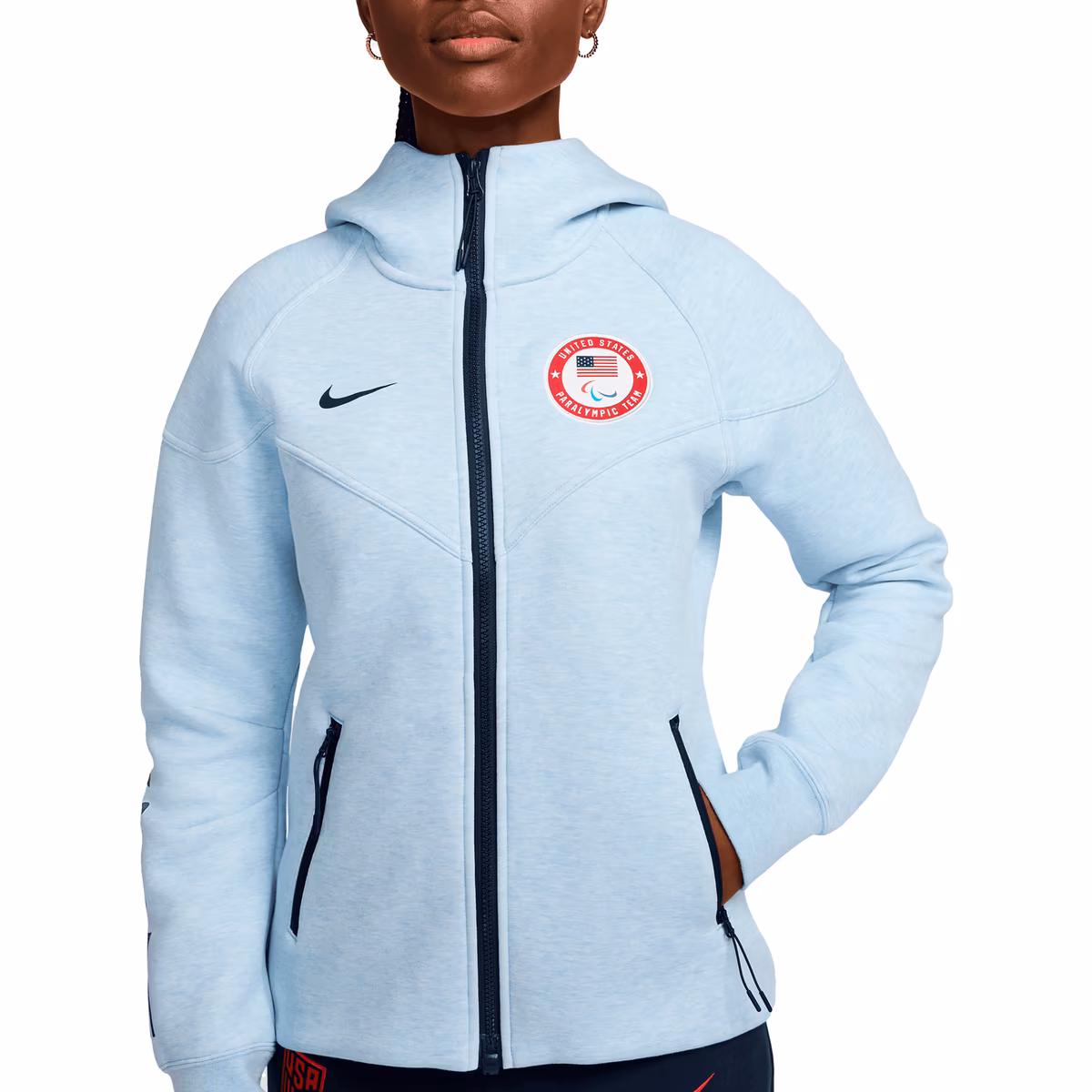 Women's Nike  Blue U.S. Paralympics Media Collection Tech Fleece Full-Zip Jacket